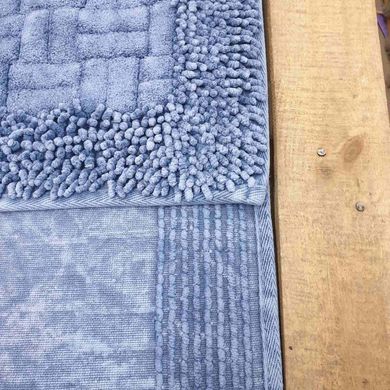 Комплект махровых ковриков для ванной Vintage Mosso Cotton сине голубой