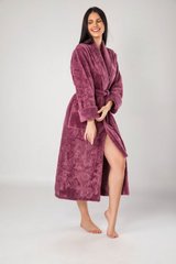 Длинный женский халат без капюшона ns 8650 баклажан 3XL
