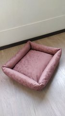 Лежак для домашніх тварин рожевий мармур Rizo 58 \ 48 \ 14 зі знімним чохлом