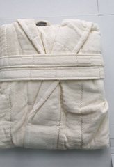 Женский халат велюр хлопок длинный кремовый без капюшона 2XL