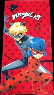 Пляжное детское полотенце Miraculous велюр/махра