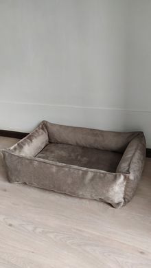 Уютный лежак для собак и котов ручной работы Rizo коричневый блеск