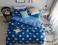Комплект постельного белья Звезды синие сатин Двуспальный