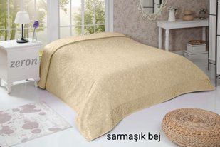 Махровая хлопковая простынь sarmasik desen бежевого цвета 200х220
