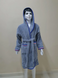Світло сірий дитячий махровий халат зі смужками Welsoft 5-6 років