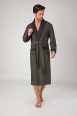 Довгий чоловічий халат без капюшона ns 20695 haki 4XL
