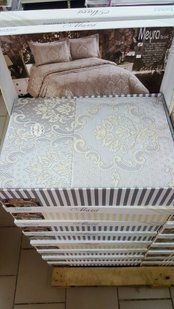 Жаккардовое покрывало серое Meyra damask Gri
