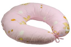 Силиконовая подушка для кормления с наволочкой розовая 65х65