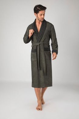 Длинный мужской халат без капюшона ns 20695 haki 4XL