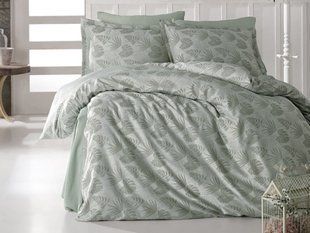 Жаккардовое постельное белье Sateen Deluxe Jacquard Grida v2 мятное