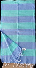 Пляжное полотенце Peshtemal сиренево-зеленое широкая полоска