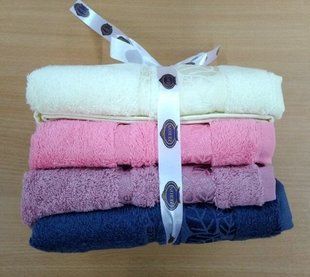 Комплект полотенец бамбук 50х90 (4 шт) AĞAC Desen-2