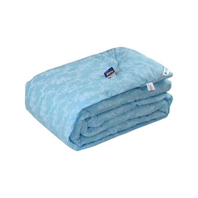 Шерстяное одеяло стандарт Голубой вензель в бязи 140х205