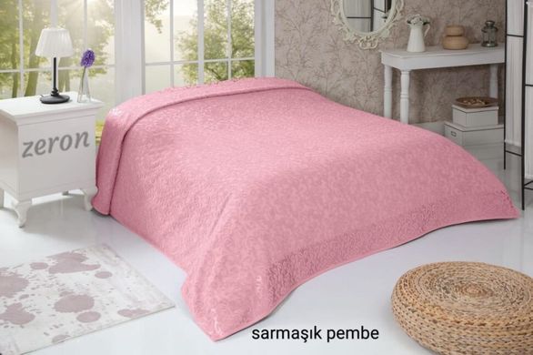 Махрове бавовняне простирадло sarmasik desen рожевого кольору 200х220