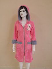 Темно розовый женский халат на молнии с Мишуткой Welsoft XL
