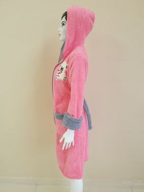 Темно розовый женский халат на молнии с Мишуткой Welsoft XL