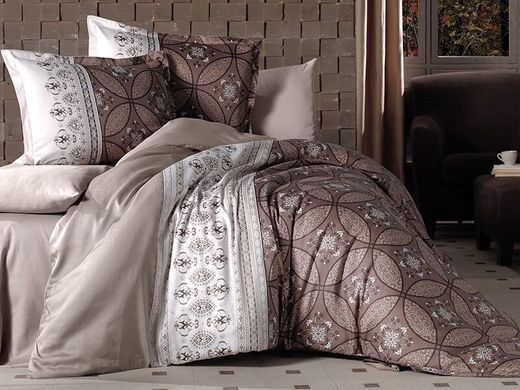 Постельный комплект Sateen Aran Ivore v2 Узор Евро