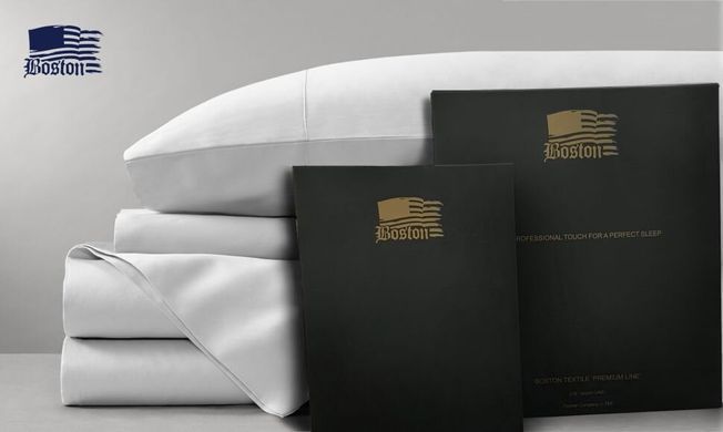 Простынь на резинке White сатиновая Jefferson белая 80х190
