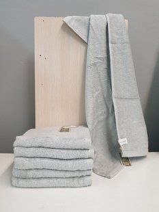 Серое полотенце из органического хлопка 600 г/м2, однотонное 100х150