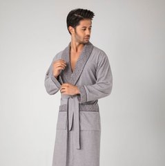 Длинный мужской халат без капюшона ns 20695 gri 3XL