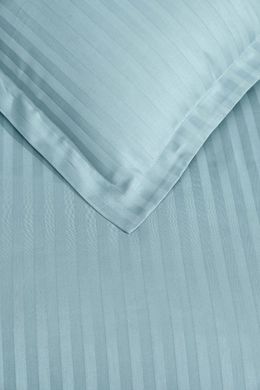 Постільна білизна однотонного бірюзового кольору Vertical Stripe Sateen Turkuaz Євро