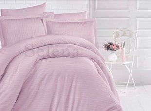 Простынь на резинке Light Rose сатиновая Home Sateen Stripe розовая 180х200