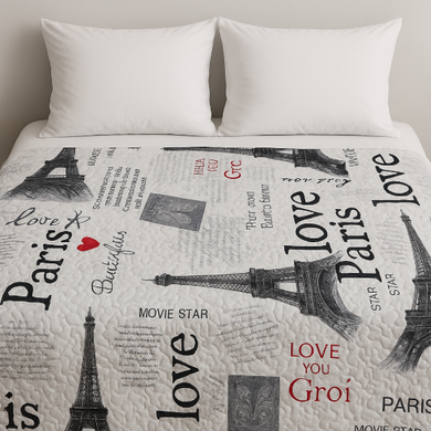 Легкое покрывало стеганое «Paris Love» 140х205