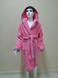 Темной розовый детский махровый халат с полосками Welsoft 5-6 лет