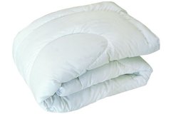 Зимнее силиконовое одеяло белое в микрофибре 140х205
