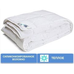 Зимнее силиконовое одеяло белое в микрофибре 200х220