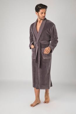 Длинный мужской халат без капюшона ns 20665 fume L/XL