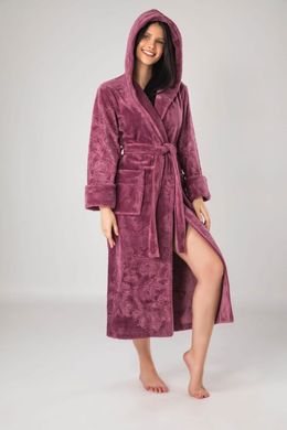 Длинный женский халат с капюшоном ns 8655 murdum 3XL