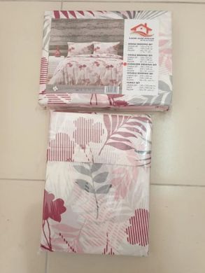 Комплект постільної білизни бавовна Caline блідно - рожевий Двоспальний
