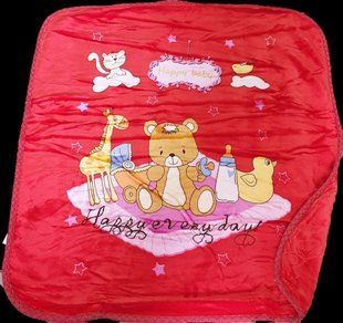 Плед детский двухцветный Happy baby красный