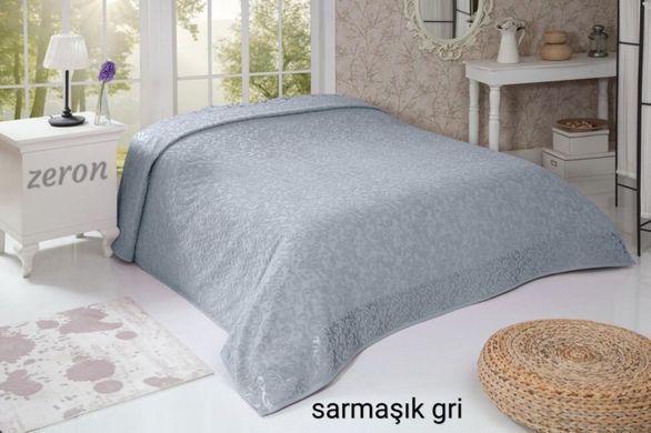 Махровая хлопковая простынь sarmasik desen серого цвета 160х220