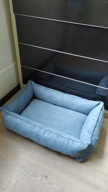 Лежак для домашніх тварин Rizo блакитний ніжний зі знімним чохлом 50х70