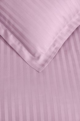 Постільна білизна однотонного фіолетового кольору Vertical Stripe Sateen Lila Полуторний