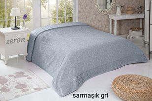 Махровая хлопковая простынь sarmasik desen серого цвета 200х220