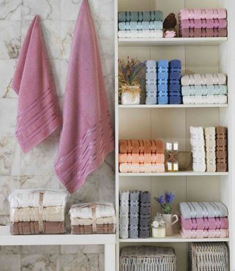 Комплект рушників Cotton Stripe Mikro Delux (3 шт) Grey-pudra