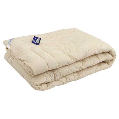 Шерстяное одеяло стандарт Молочное в бязи 140х205