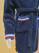 Синий махровый халат Welsoft для подростков с полосками 13-14 лет