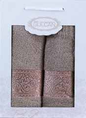 Набір кавових махрових рушників Cotton (2 шт) з бавовни