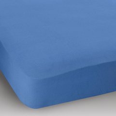 Махровая простынь на резинке Jersey havlu синяя 80*190