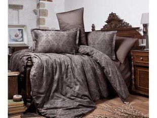 Постельный комплект Sateen Aran Kavala v1 коричневое Евро
