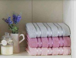 Комплект полотенец Cotton Stripe Mikro Delux (3 шт) Grey-pudra