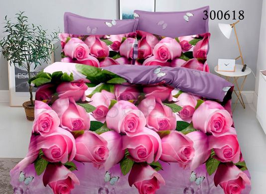 Комплект постільної білизни Розкішні троянди сатин Полуторний