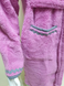 Бузковий махровий халат Welsoft для підлітків зі смужками 11-12 років