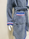 Темний сірий дитячий махровий халат зі смужками Welsoft 5-6 років