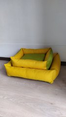 Лежак для домашних животных Rizo желто-зеленный со съемным чехлом 35х45