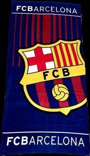 Полотенце пляжное Barcelona синее велюр/махра